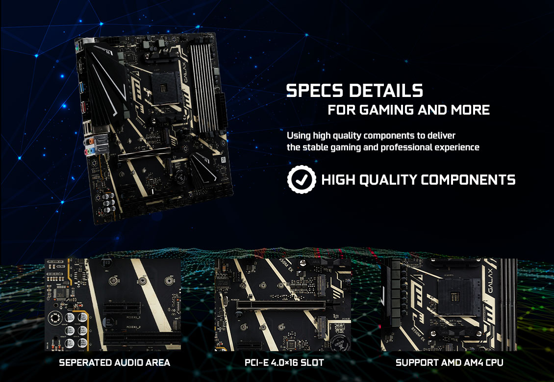 Mainboard GALAX B550M EX (AMD B550, Socket AM4, m-ATX, 4 khe RAM DDR4)