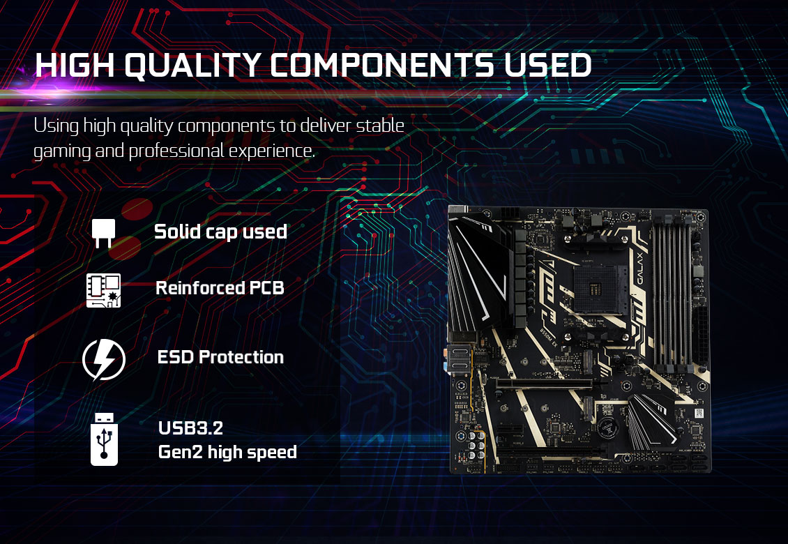 Mainboard GALAX B550M EX (AMD B550, Socket AM4, m-ATX, 4 khe RAM DDR4)