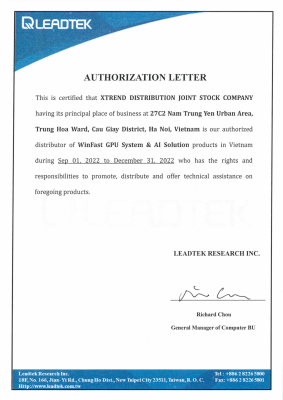 XTREND trở thành nhà phân phối chính thức của Leadtek tại Việt Nam 4 Chứng Nhận Leadtek